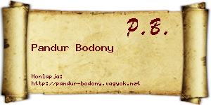Pandur Bodony névjegykártya